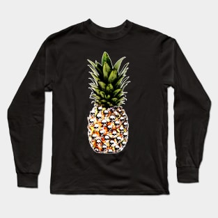 pineapple, fruit,skull, summer, tropical Long Sleeve T-Shirt